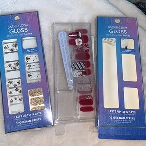 NEW & Used Dashing Diva Gloss Nail Strips 2 packages Holiday